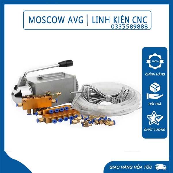 Bộ Bơm Dầu Tự Động Cho Máy CNC Bộ Bơm Dầu Tay, Bơm Nhớt Máy CNC Bình Nhựa Bình Nhôm