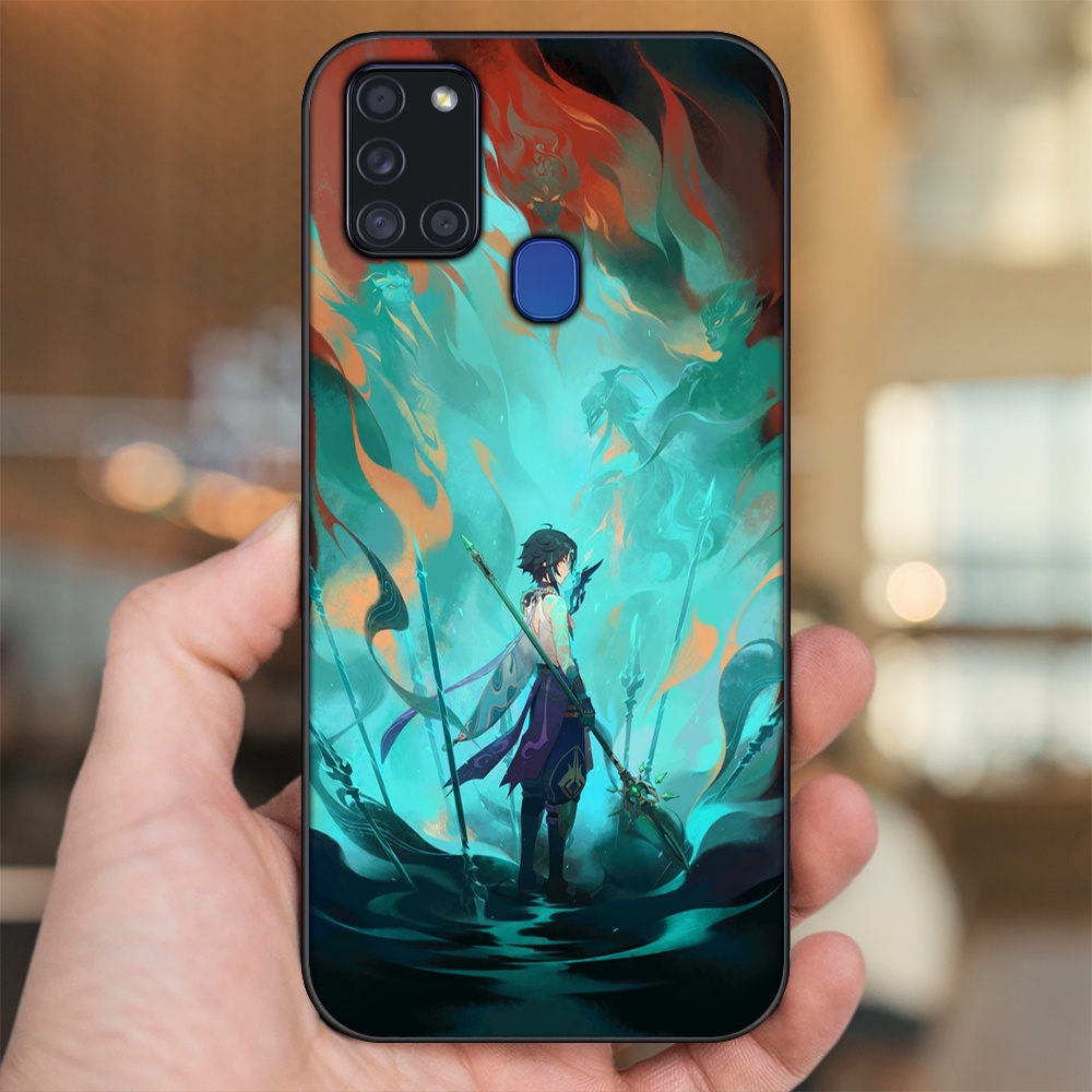 Ốp lưng Samsung A21S viền đen in hình Xiao Genshin Impact