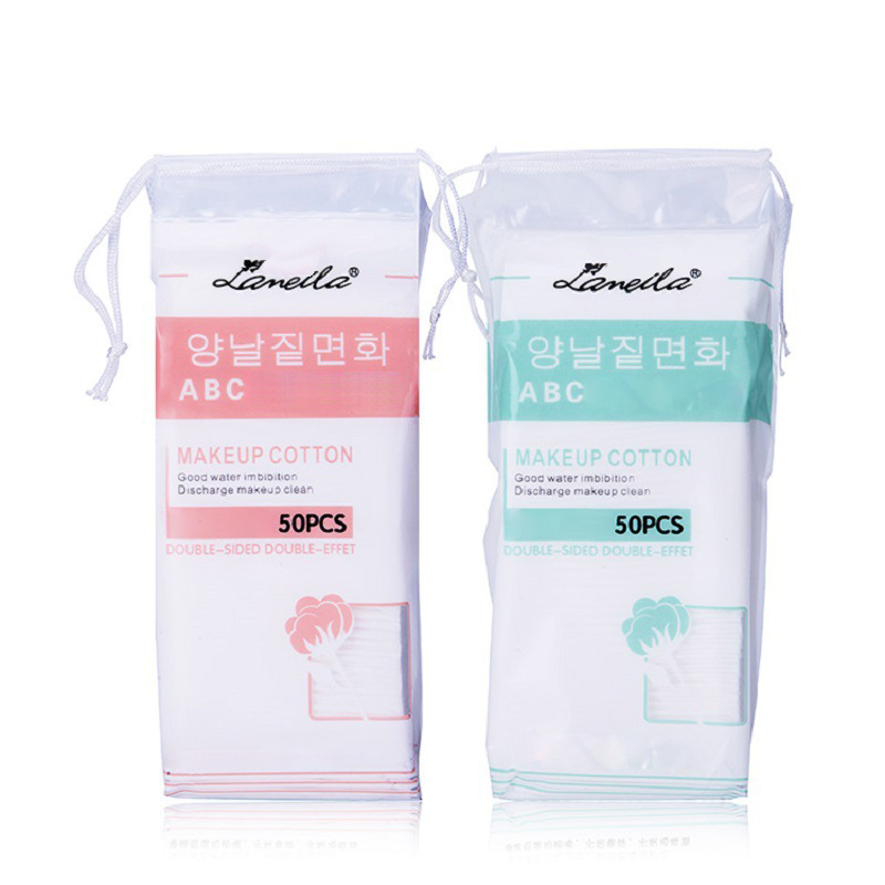 Set 50 miếng bông tẩy trang cotton làm sạch chăm sóc cho da mặt an toàn tiện lợi
