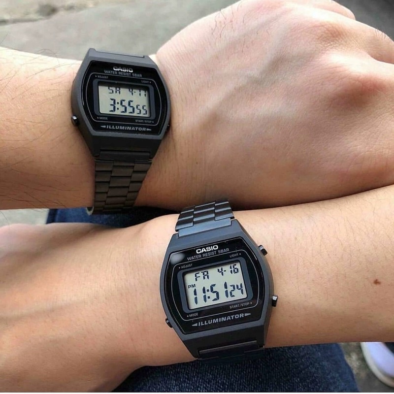 Đồng hồ Casio unisex Điện tử B640WB-1ADF Màu đen - Dây kim loại
