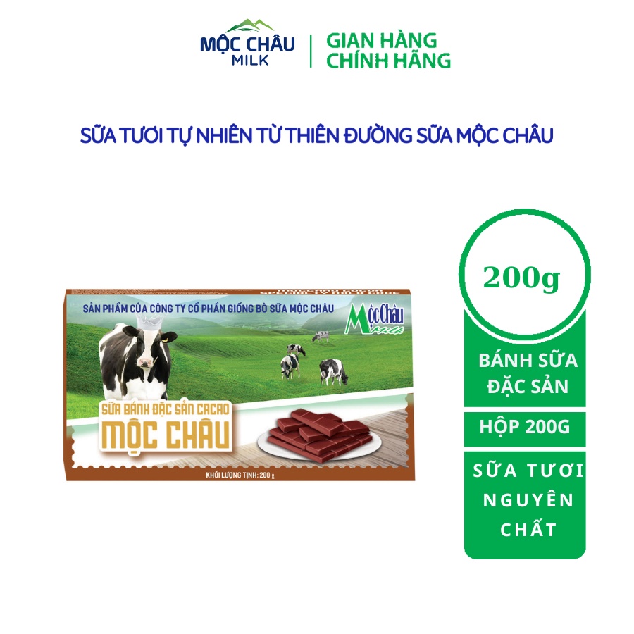 Bánh Sữa Cô Đặc Nguyên Chất Mộc Châu Milk - 200g (14 chiếc)