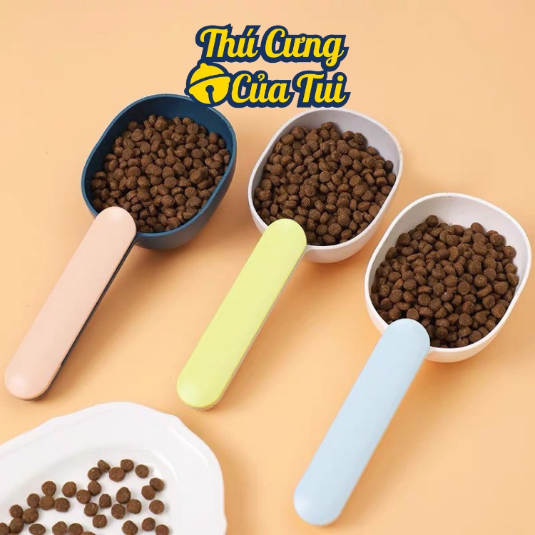 Muỗng múc hạt cho chó mèo - Xẻng xúc thức ăn cho thú cưng nhiều màu - Thú Cưng Của Tui