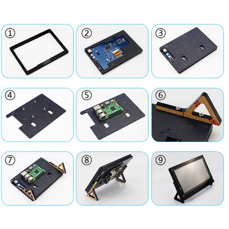 Màn Hình Cảm Ứng 7 Inch 1024x600 IPS LCD Dành Cho Raspberry Pi 3B+/3B/Nvidia Jetson