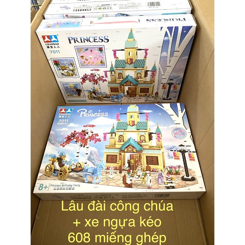 Lego con gái lắp ghép lâu đài công chúa 608 miếng ghép