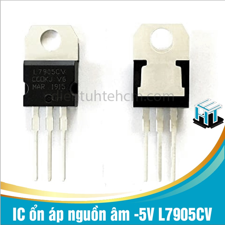 Combo 4 con IC ổn áp nguồn âm -5V L7905CV 7905 chân cắm TO-220 loại tốt