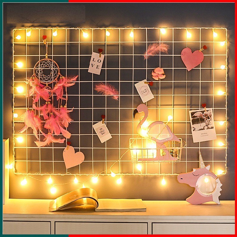Khung Lưới Thép Trang Trí Treo Tường, Phụ Kiện Trang Trí Rổ Sắt Decor Cài Lưới Đựng Đồ, Tấm Lưới Thép Treo Tranh