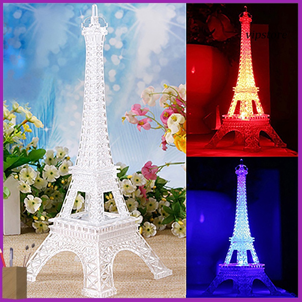 Đèn ngủ hình tháp Eiffel nhiều màu sắc dùng trang trí