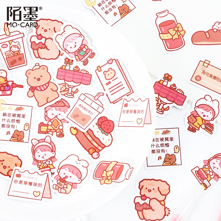 Sticker 40 miếng dán cute siêu đáng yêu, hình dán mũ bảo hiểm, laptop, điện thoại, vali chống nước