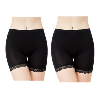 Quần đùi mặc váy cotton viền ren