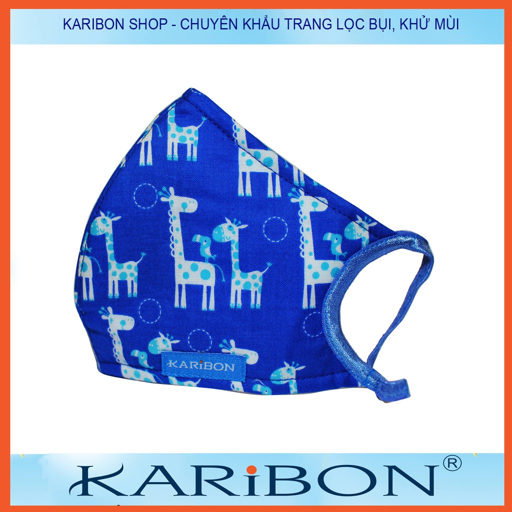 Khẩu trang Karibon cotton 8 lớp lọc size S / XS