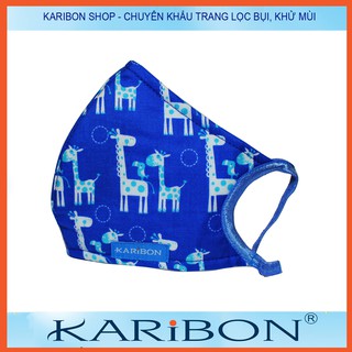 Combo 2 khẩu trang Karibon Cotton 8 lớp size S, SX họa tiết cho trẻ em