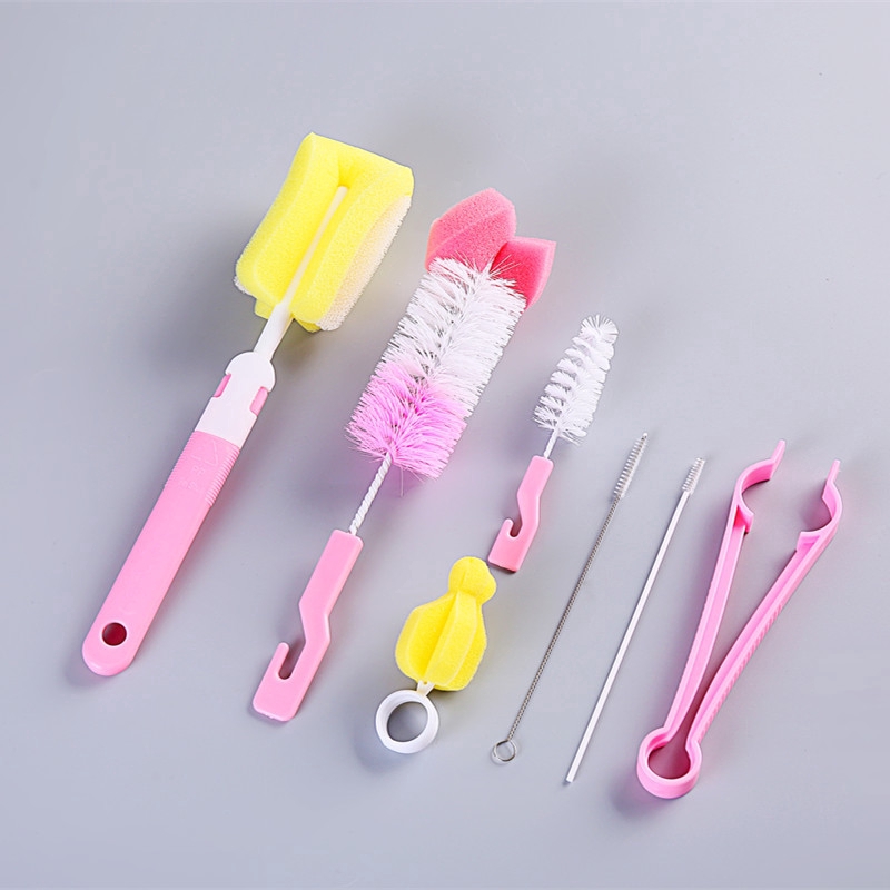 Bộ 7 cọ rửa bằng bọt biển và bằng thép không gỉ tiện dụng và bền