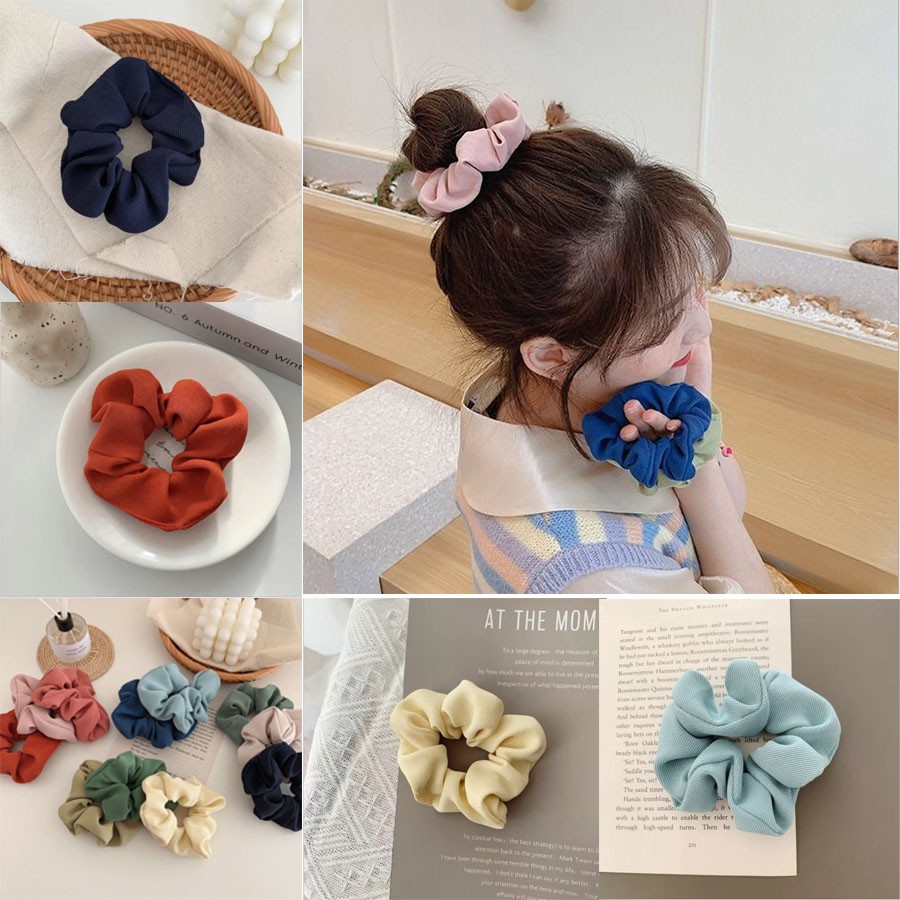 Cột Tóc Vải Scrunchies - Dây Buộc Tóc Scrunchies nhiều màu s2