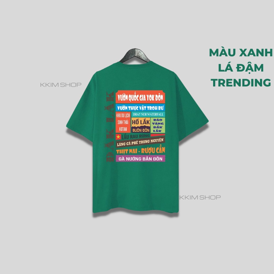 Áo thun tay lỡ ĐẮK LẮK, Áo phông 63 tỉnh thành Form rộng oversize, chất liệu Cotton KKIMSHOP