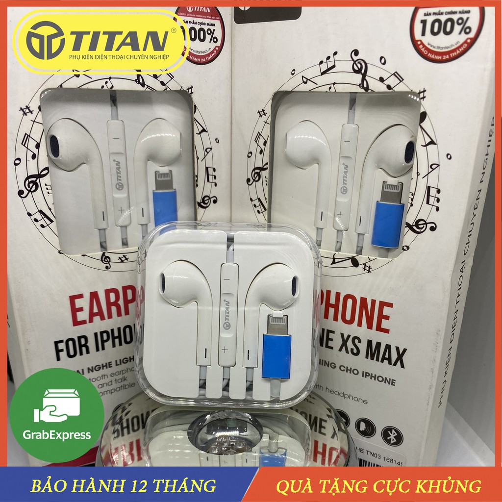 𝗧𝗮𝗶 𝗻𝗴𝗵𝗲 Iphone 6/7/8/X/11pro/12pro max, Tai nghe dây bluetooth Titan Zin Hàng Chính Hãng - Bảo hành 12 Tháng