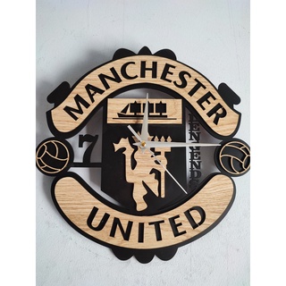 Đồng hồ gỗ treo tường MANCHESTER - Đồng hồ gỗ treo tường bóng đá hiện đại - Quà tặng Gỗ Handmade