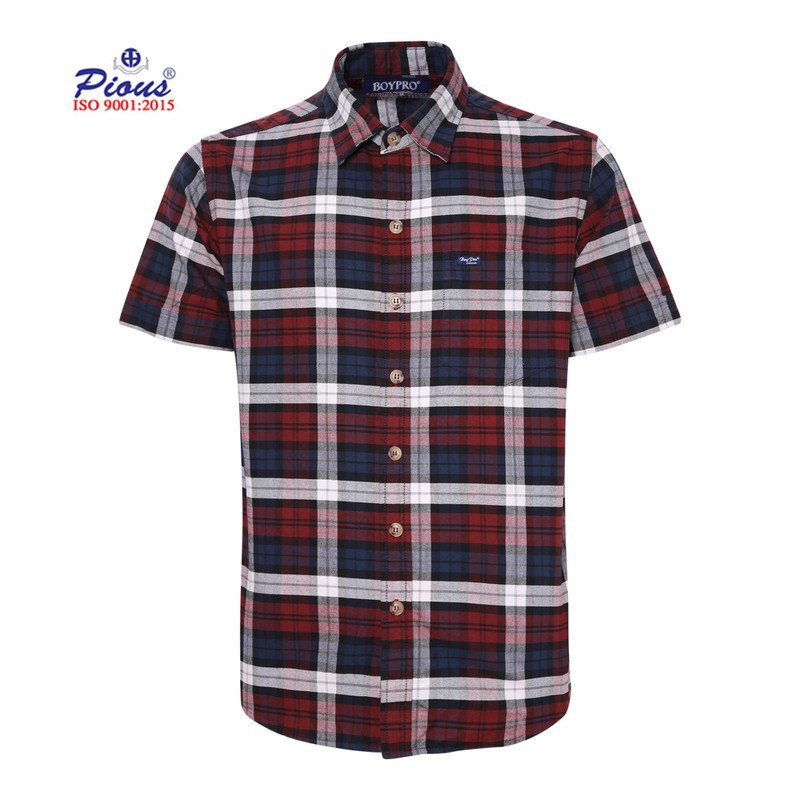 Áo sơ mi nam caro ngắn tay cao cấp boypro BPR100( xanh xám) | BigBuy360 - bigbuy360.vn