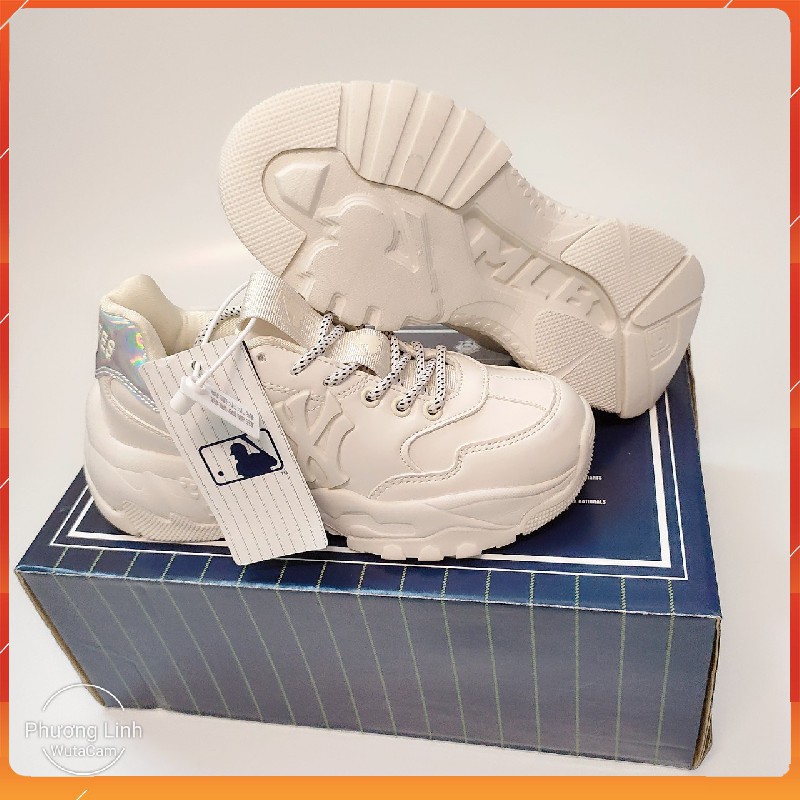 Giày thể thao nam nữ Boston NY LA màu kem, giày Sneakers nam nữ tăng chiều cao M56