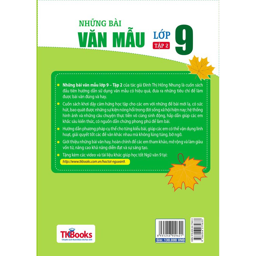 Sách - Những Bài Văn Mẫu Lớp 9 (Tập 2)