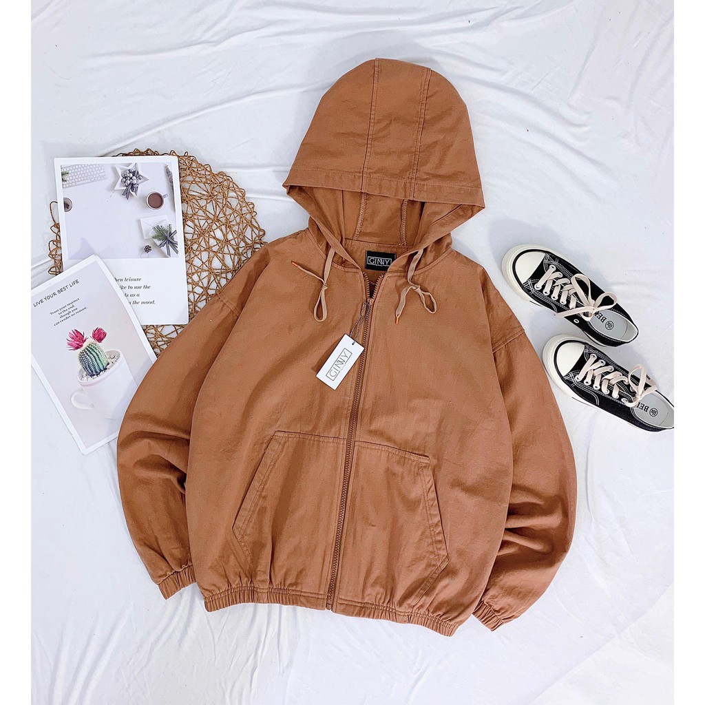Áo Khoác Kaki Nón Basic GINNY | Áo Khoác Nữ Kaki Có Nón  | Áo Khoác Kaki Nữ Đẹp Có Mũ | Đơn Giản | Nhiều Màu | BigBuy360 - bigbuy360.vn