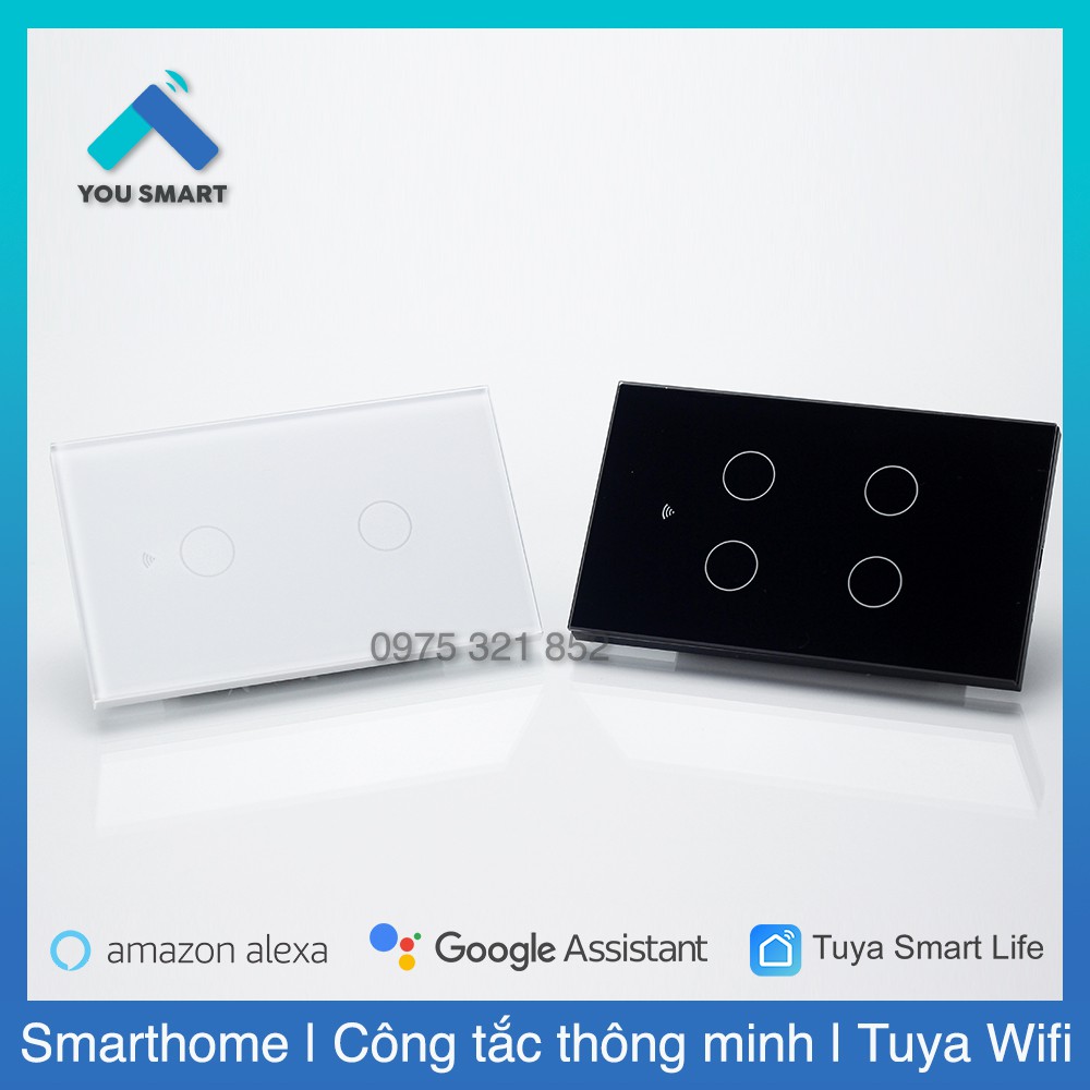[Hỏa Tốc] Công Tắc Thông Minh WIFI Tuya SmartLife 1-2-3-4 Nút Cảm Ứng - Điều Khiển Bằng App và Giọng Nói
