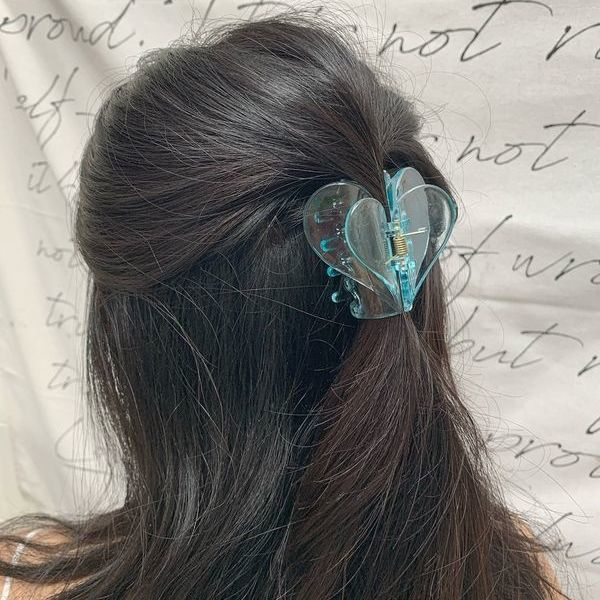 Kẹp tóc hình trái tim màu hồng thời trang phong cách Hàn Quốc