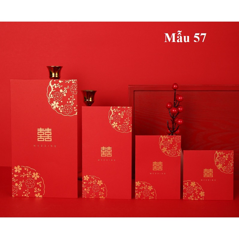 {10 cái} Bao lì xì chữ Hỷ dùng trong bưng quả đám cưới