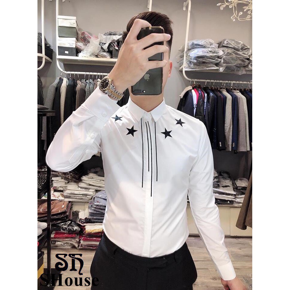 Áo Sơ Mi Nam Họa Tiết Ngôi Sao