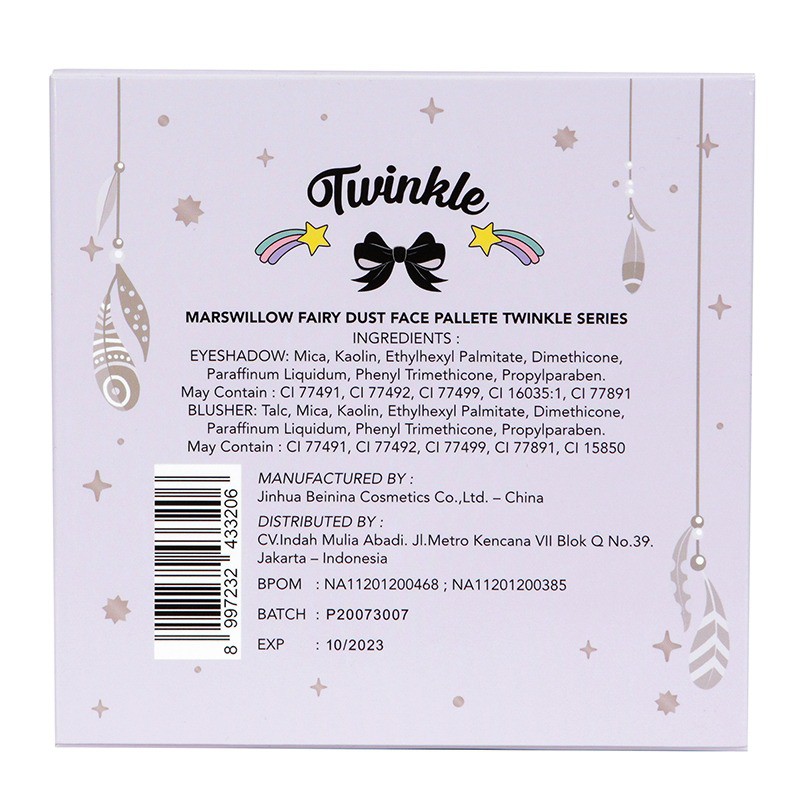 (hàng Mới Về) Bảng Phấn Mắt Marshwillow Fairy Dust Face Twinkle & Peach Party Series By Natasha Wilona Bpom | BigBuy360 - bigbuy360.vn