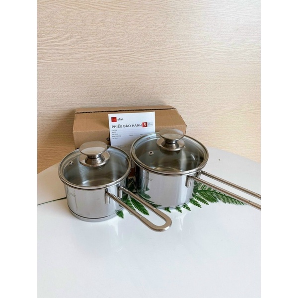 Nồi quánh bột - Nồi nấu cháo - Nấu canh cho bé Inox 430 Fivestar -14cm