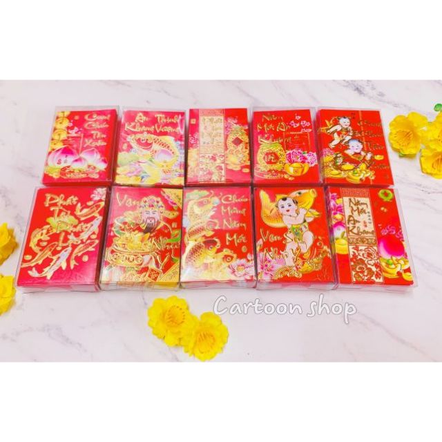 Hộp 38 bao lì xì 10×7  Tết Quý Mão 2023