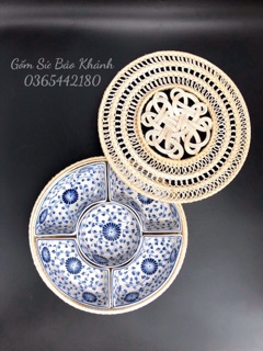 Khay đựng đồ ăn ( tặng kèm khay mây)