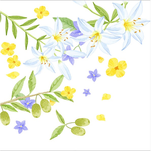 Decal Dán Kính Cao Cấp -Hoa Bụp Vàng ( 60x58cm )