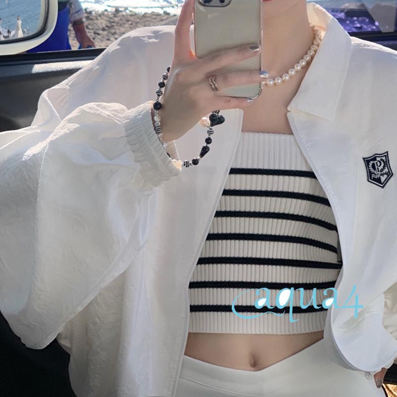 Áo Dệt Kim Không Tay Họa Tiết Sọc Ngang Thời Trang Dành Cho Nữ