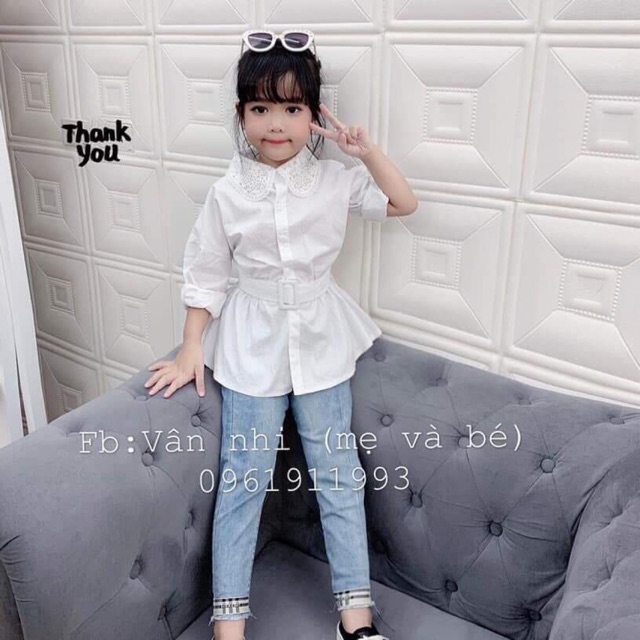 💥💥 XẢ ÁO SƠ MI TRẮNG PEPLUM SIÊU XINH CHO BÉ