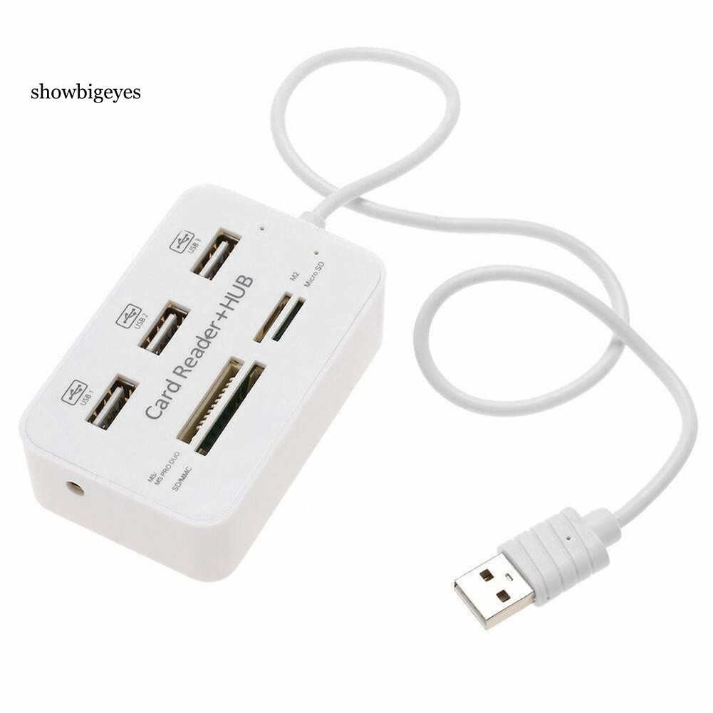 Bộ chia kết nối type C sang 3 cổng USB 2.0 kiêm đầu đọc thẻ nhớ SD/TF tiện dụng