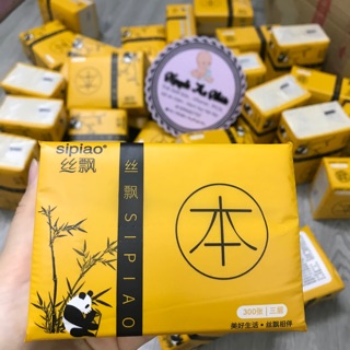 GIẤY ĂN SIPIAO Thùng 30 gói/1 gói 300 tờ/ 1 tờ 3 lớp