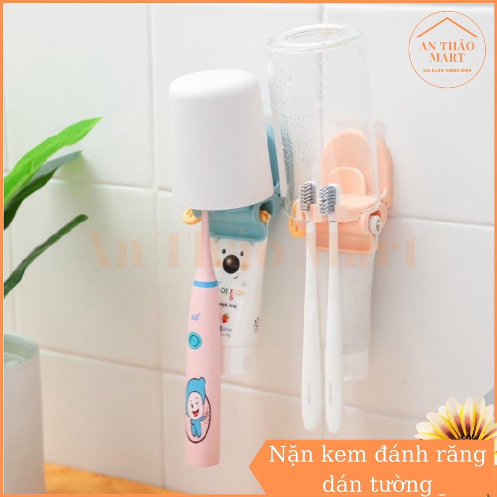 Dụng Cụ Nặn Kem Đánh Răng Dán Tường Kiêm Giá Treo Bàn Chải Đa Năng