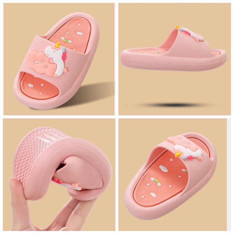 Dép Cho Bé Trai Bé Gái Quai Ngang Tai Ngựa Pony Siêu Mềm Cực Nhẹ Êm Chân Chống Trơn Trượt Bé 2 -14 Tuổi