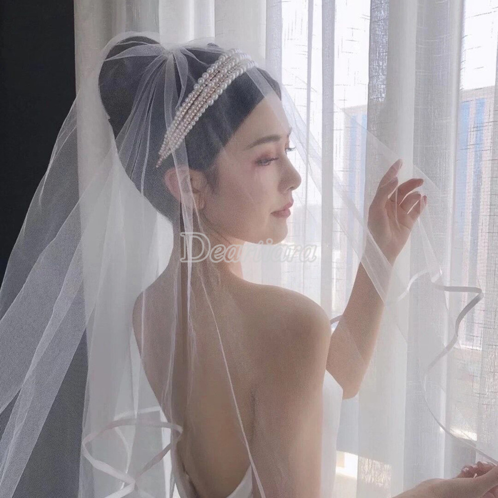 Băng đô cài tóc đính ngọc trai nhân tạo sang trọng