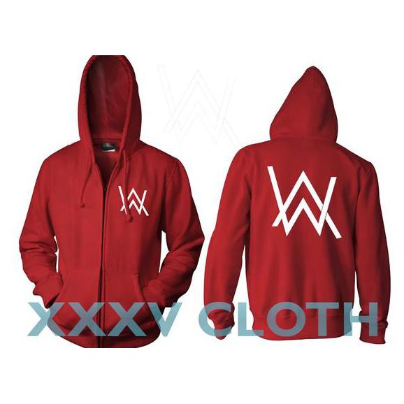 Áo Khoác Hoodie Lông Cừu In Chữ Alan Walker 2 Phối Khóa Kéo Thời Trang Cho Nam Và Nữ