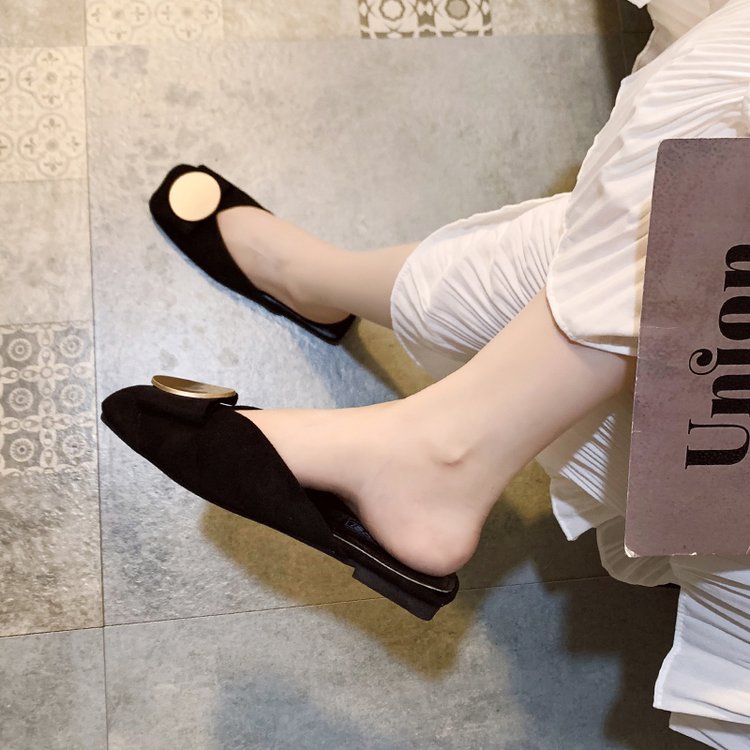 Dép bít mũi gót vuông thấp phong cách Hàn Quốc dễ thương dành cho nữ | BigBuy360 - bigbuy360.vn