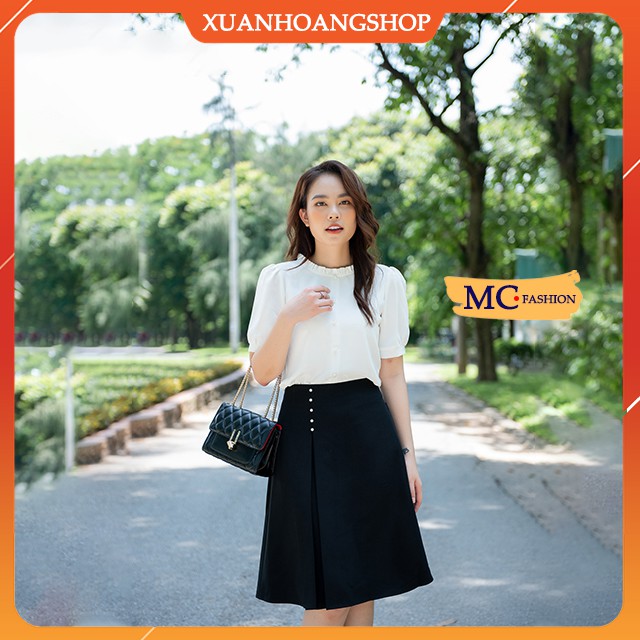 Chân Váy Chữ A Công Sở Nữ, Lưng Cao, Dáng Xòe Mc Fashion, Chất Co Giãn, Đủ Size, Màu Đen Cv0471 | BigBuy360 - bigbuy360.vn