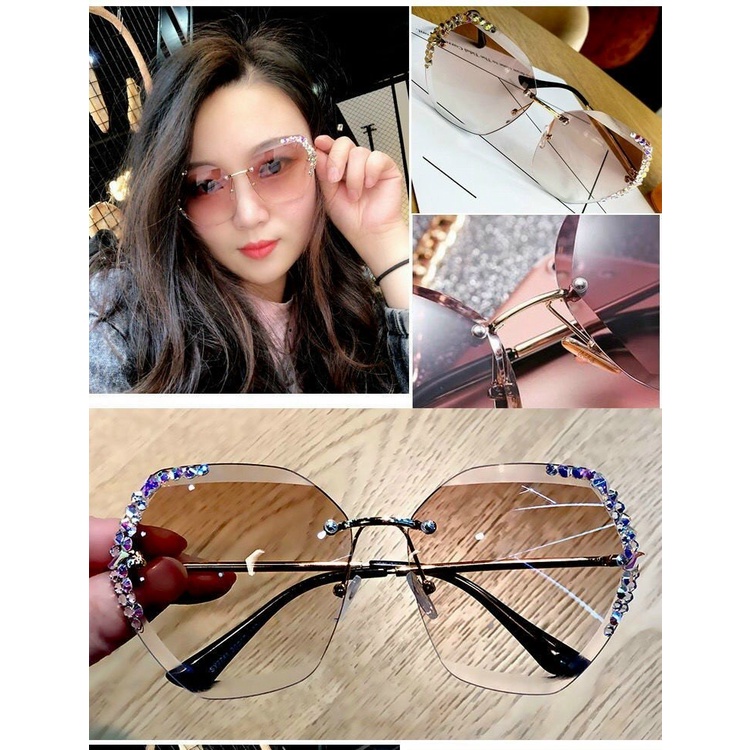 Mắt kính thời trang nữ chống tia UV cao cấp JJ8808- Kính mát kiểu dáng lục giác sang chảnh kiểu dáng độc đáo