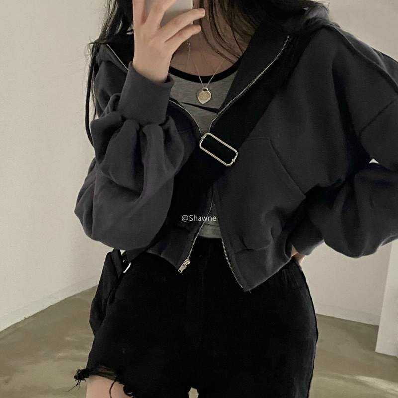 ÁO KHOÁC CROPTOP NỈ