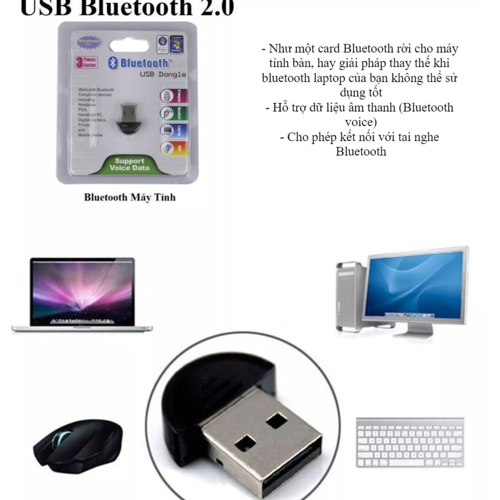 USB Bluetooth CSR 2.0 (Máy Tính), Bổ sung Bluetooth cho Máy tính PC , Laptop