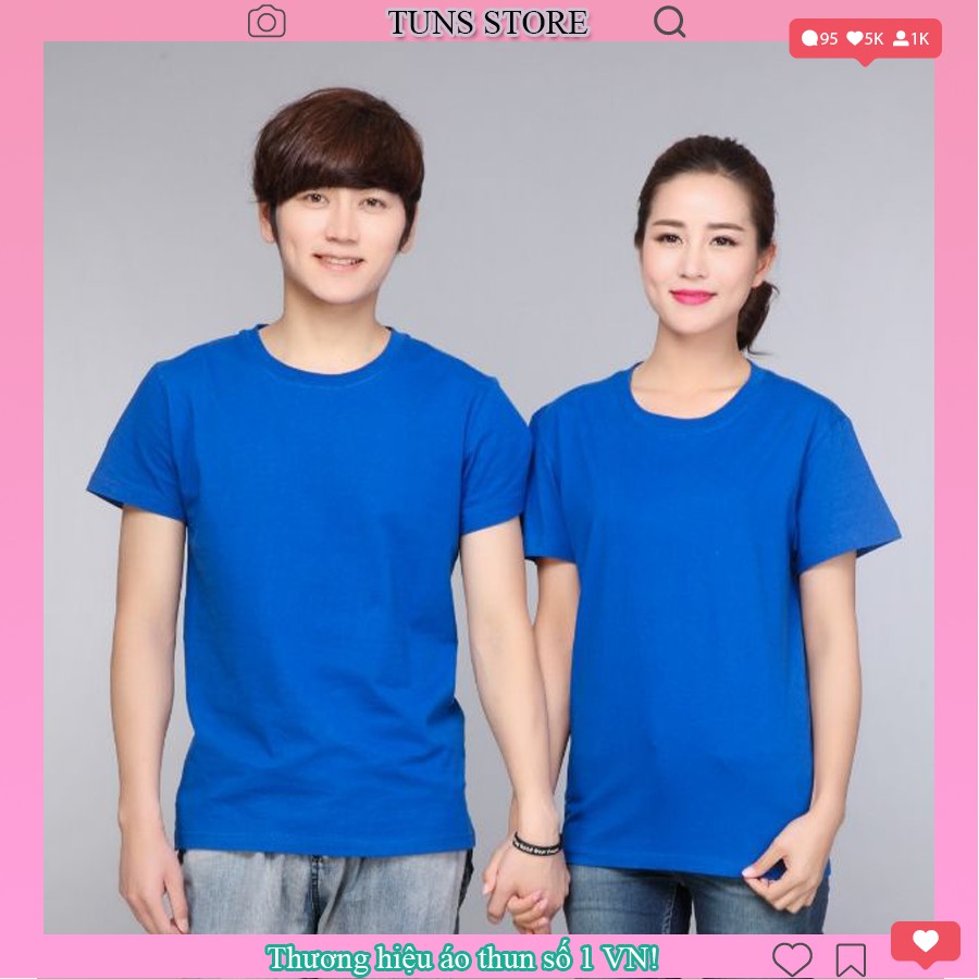 Áo Thun Trơn Nam Nữ Basic Tee Ngắn Tay Vải Cotton Thoáng Mát - TUNS STORE