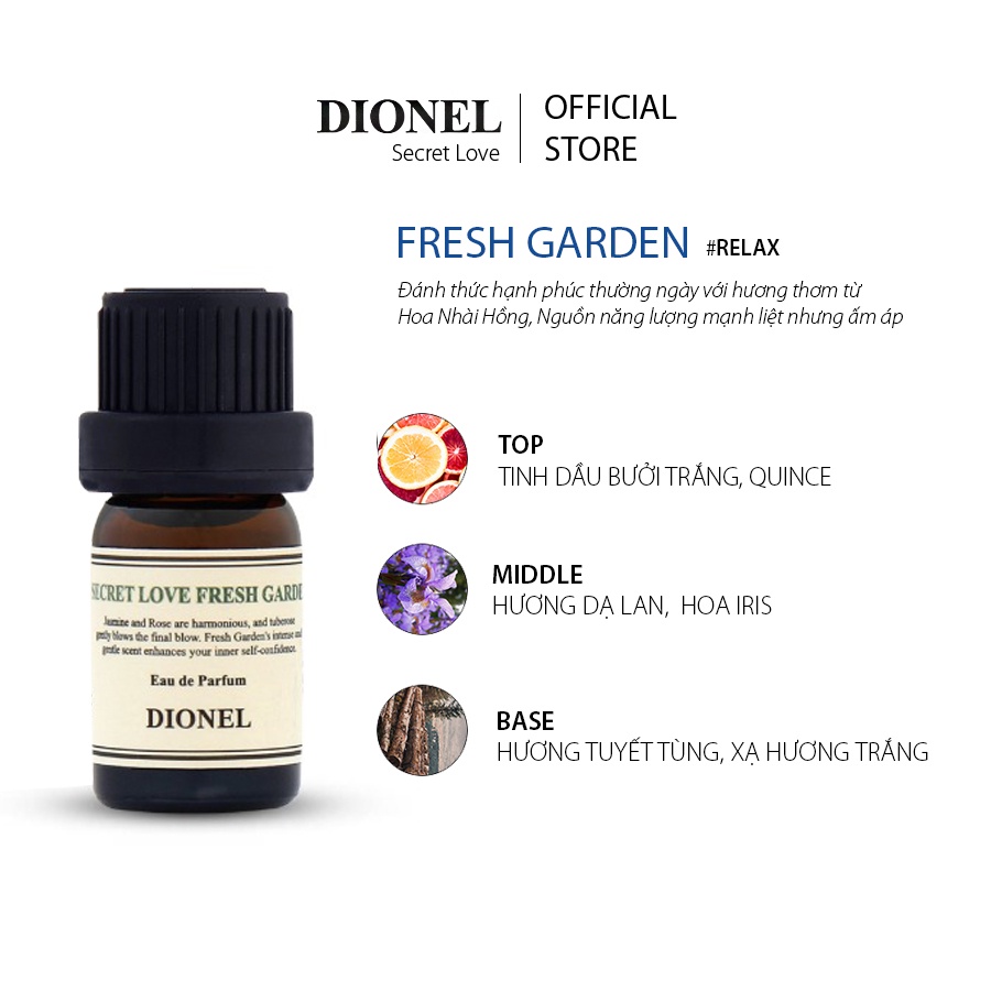 Nước Hoa Vùng Kín Dionel Secret Love Fresh Garden Inner Perfume Hương Hoa Nhài 5ml