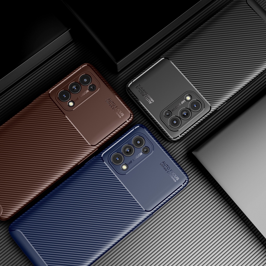 Ốp Lưng Họa Tiết Sợi Cacbon Cá Tính Cho Oppo Reno5 Pro 5g