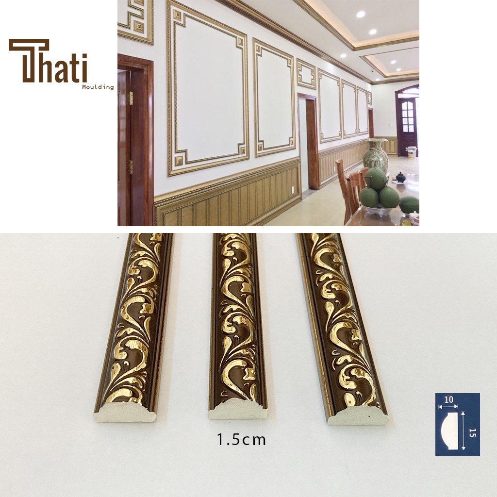 Phào chỉ dán tường, chỉ nhựa Hàn Quốc 2cm cổ điển
